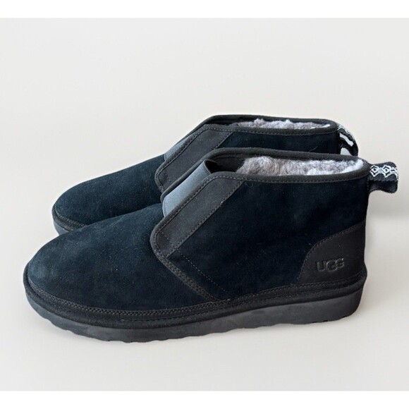 Ugg Men's Black Suede Neumel Pull On Chukka Boot Shoe Size 13 Uggplush - Picture 1 of 10